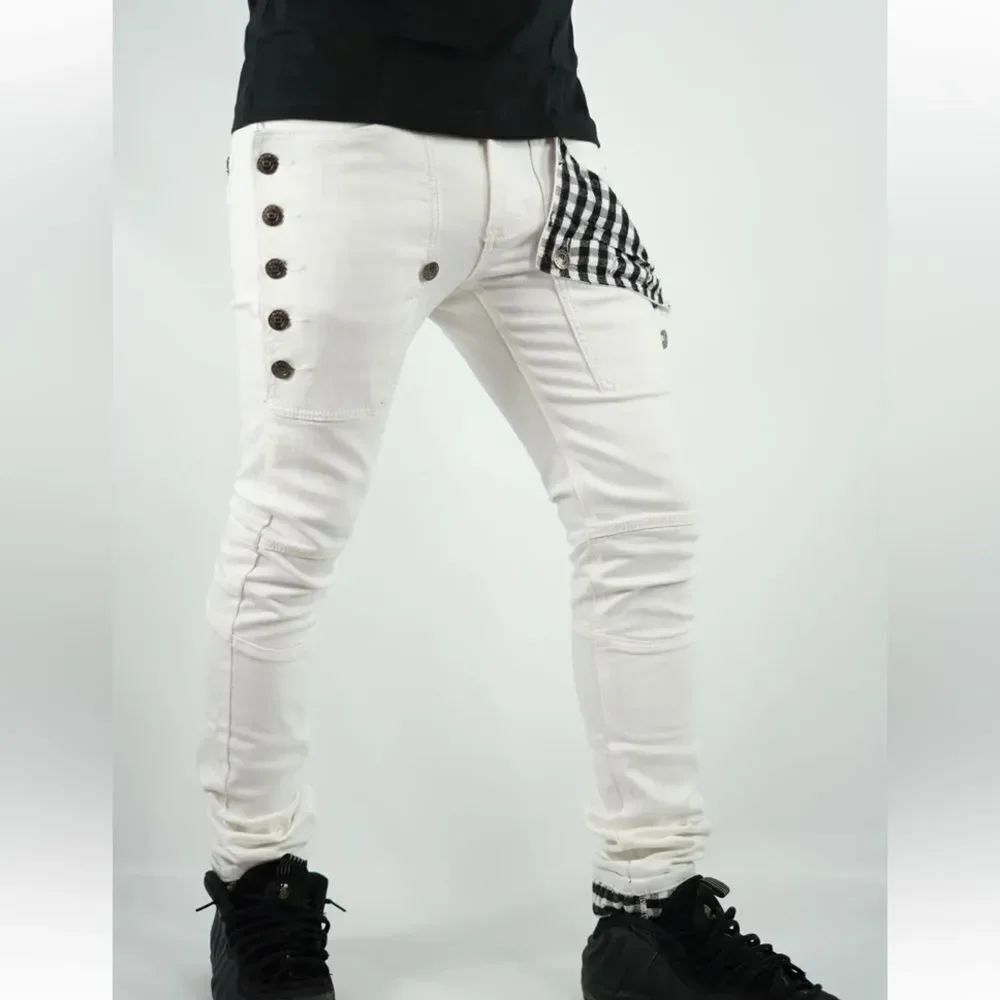 Revolution White Cargo Pants